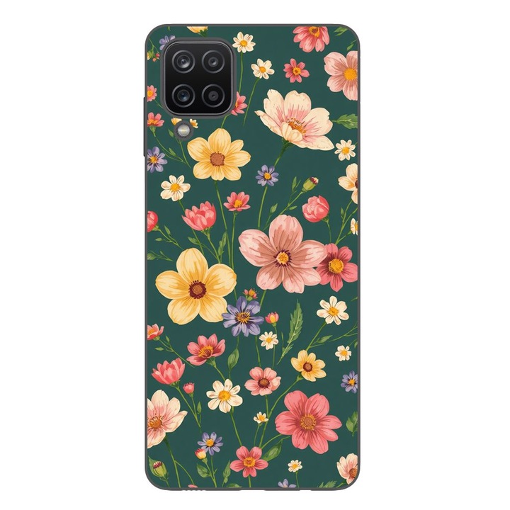 Husa compatibila cu Samsung Galaxy A12 Silicon Gel Tpu Model Vintage Spring Flowers