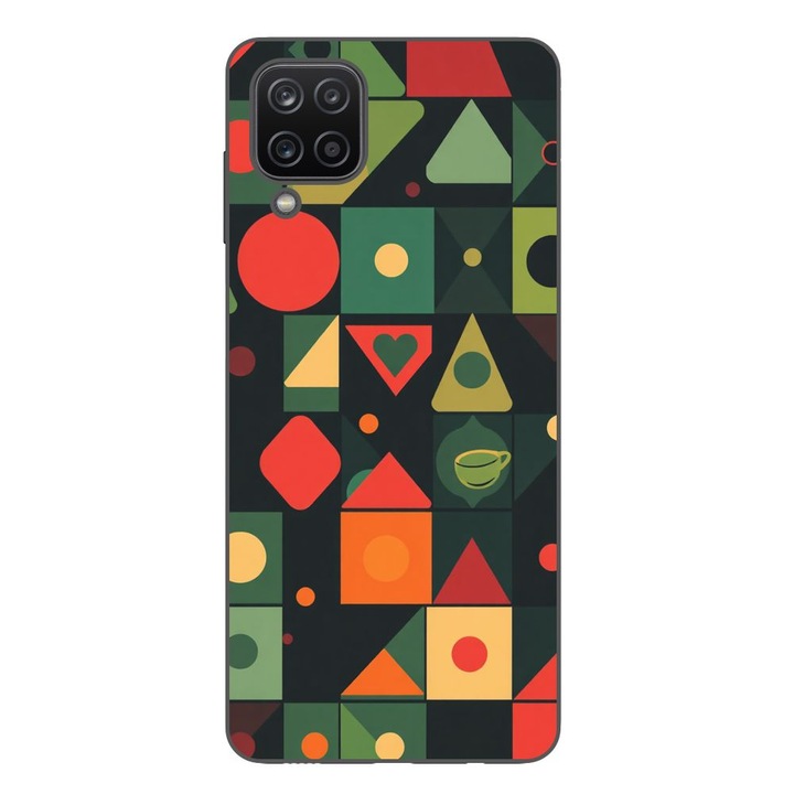 Husa compatibila cu Samsung Galaxy A12 Silicon Gel Tpu Model Retro Shapes