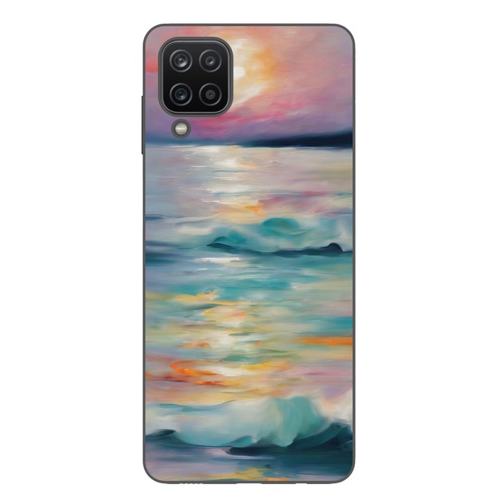 Husa compatibila cu Samsung Galaxy A12 Silicon Gel Tpu Model Watercolor Sea View