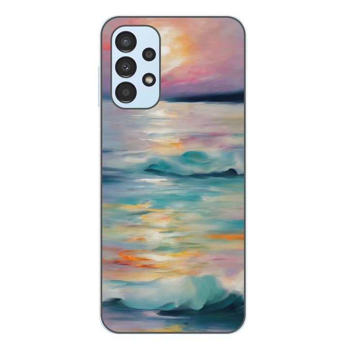 Husa compatibila cu Samsung Galaxy A23 4G, A23 5G Silicon Gel Tpu Model Watercolor Sea View