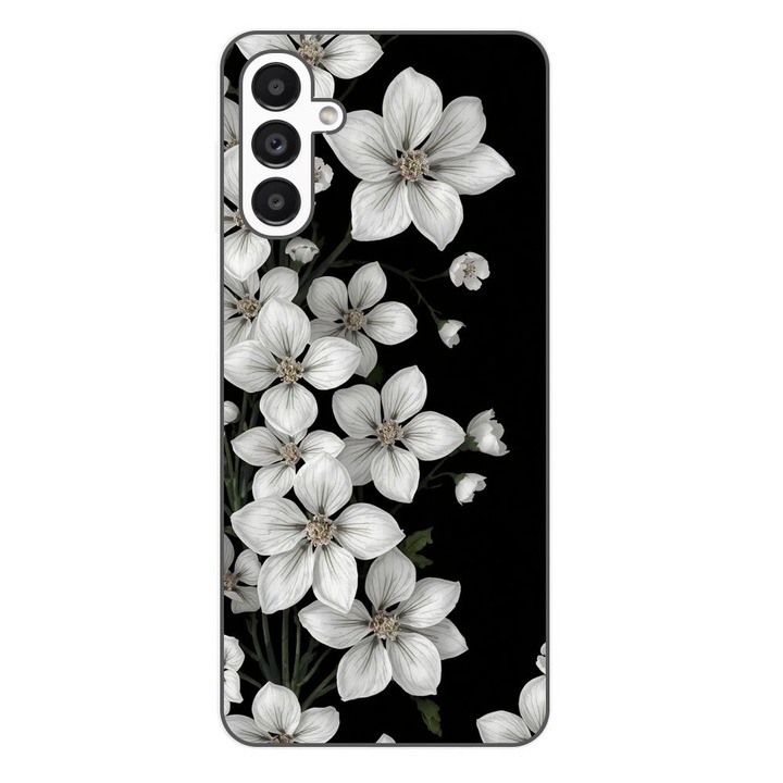 Husa compatibila cu Samsung Galaxy A14 4G, A14 5G Silicon Gel Tpu Model Pure White Flowers