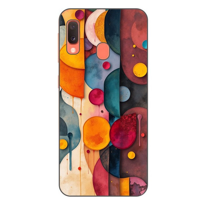 Husa compatibila cu Samsung Galaxy A20e Silicon Gel Tpu Model Abstract Shapes and Colors
