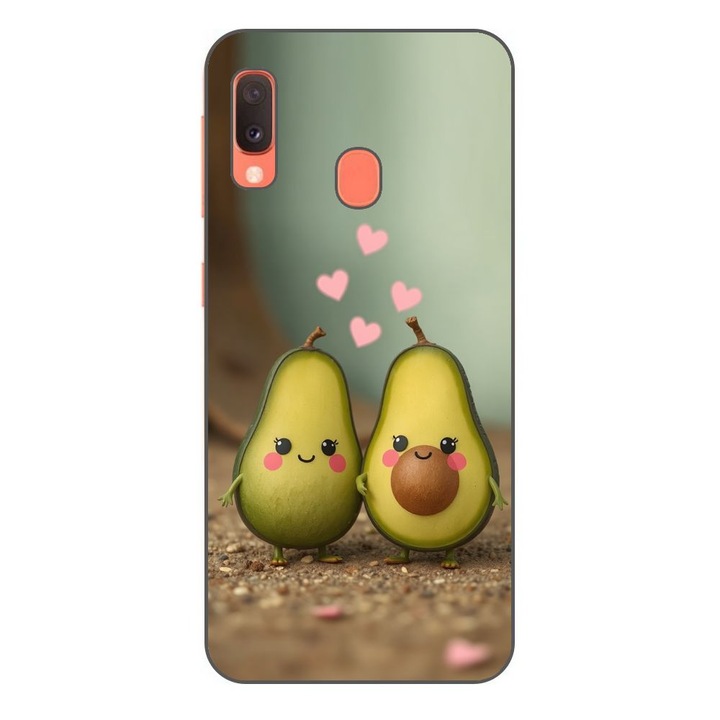 Husa compatibila cu Samsung Galaxy A20e Silicon Gel Tpu Model Kawaii Avocados in Love