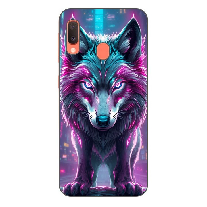Husa compatibila cu Samsung Galaxy A20e Silicon Gel Tpu Model Cyberpunk Wolf