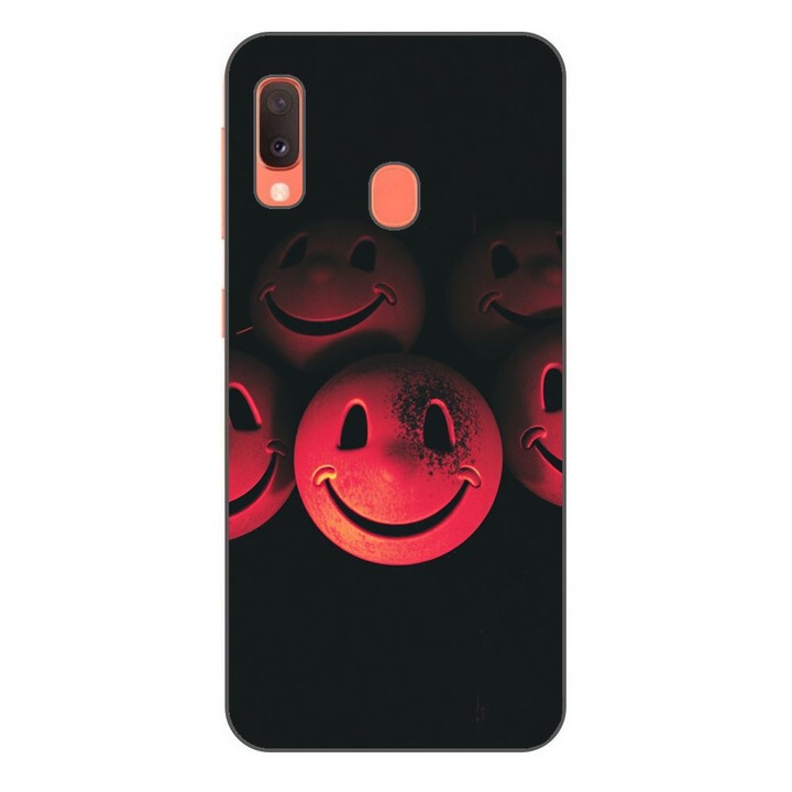 Husa compatibila cu Samsung Galaxy A20e Silicon Gel Tpu Model Grungy Smiley Faces
