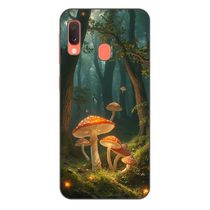 Husa compatibila cu Samsung Galaxy A20e Silicon Gel Tpu Model Glowing Magical Mushrooms