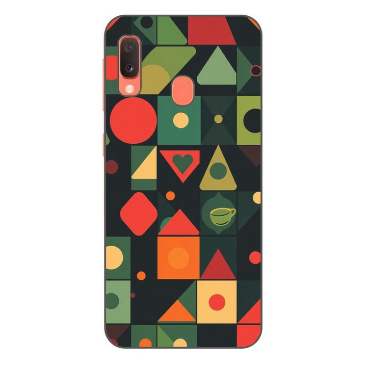 Husa compatibila cu Samsung Galaxy A20e Silicon Gel Tpu Model Retro Shapes