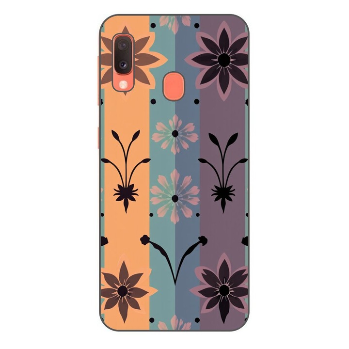 Husa compatibila cu Samsung Galaxy A20e Silicon Gel Tpu Model Vintage Decal Flower