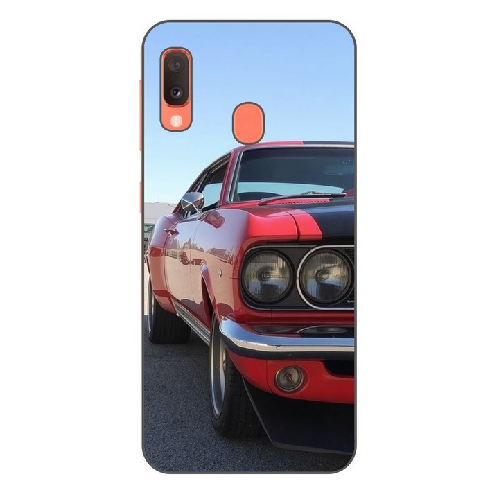 Husa compatibila cu Samsung Galaxy A20e Silicon Gel Tpu Model Red Muscle Car