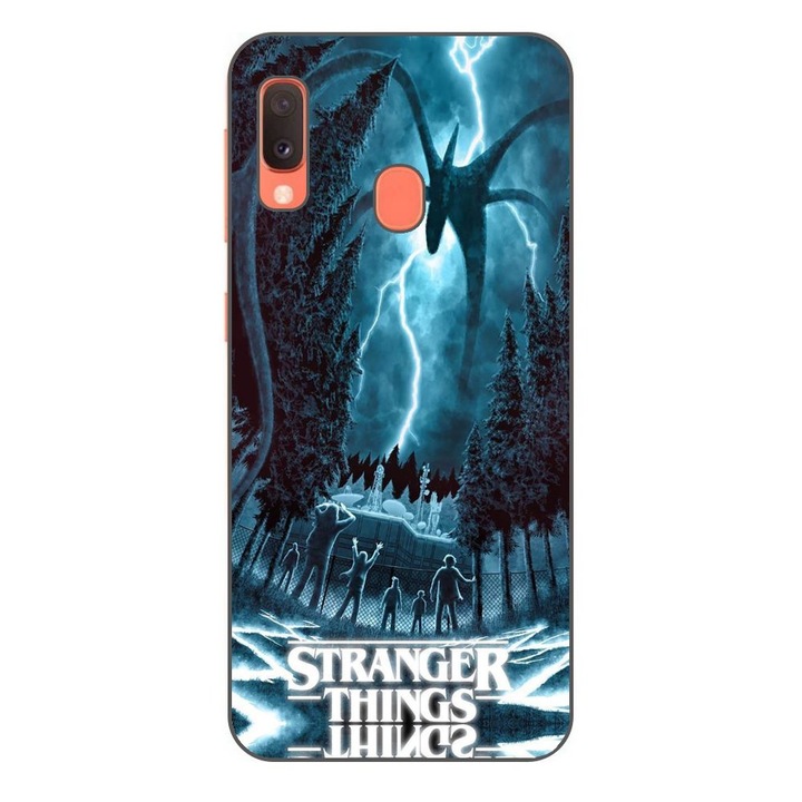 Husa compatibila cu Samsung Galaxy A20e Silicon Gel Tpu Model Stranger Things Storm Monster