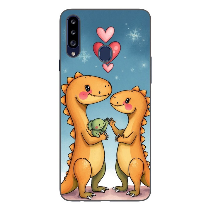 Husa compatibila cu Samsung Galaxy A20S Silicon Gel Tpu Model Dino Cute Family