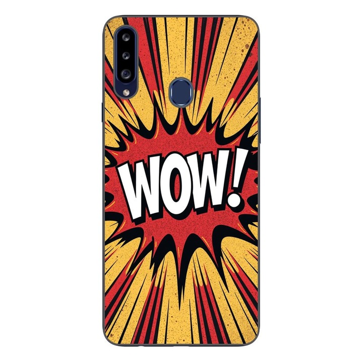 Husa compatibila cu Samsung Galaxy A20S Silicon Gel Tpu Model Comic Book WOW Text