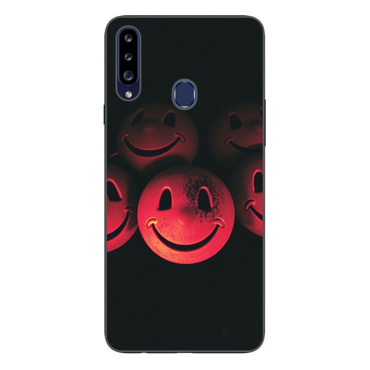 Husa compatibila cu Samsung Galaxy A20S Silicon Gel Tpu Model Grungy Smiley Faces