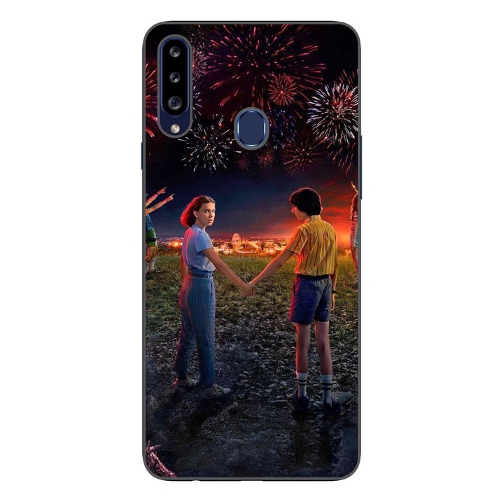 Husa compatibila cu Samsung Galaxy A20S Silicon Gel Tpu Model Stranger Things Fireworks