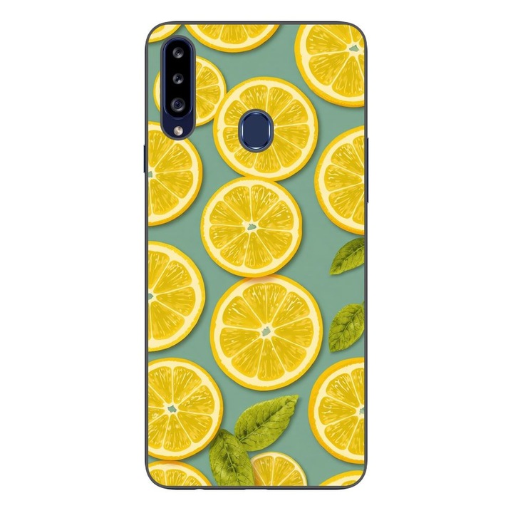 Husa compatibila cu Samsung Galaxy A20S Silicon Gel Tpu Model Summer Lemon Slices