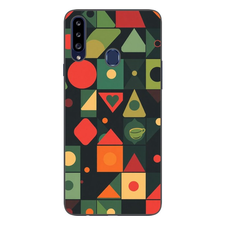 Husa compatibila cu Samsung Galaxy A20S Silicon Gel Tpu Model Retro Shapes
