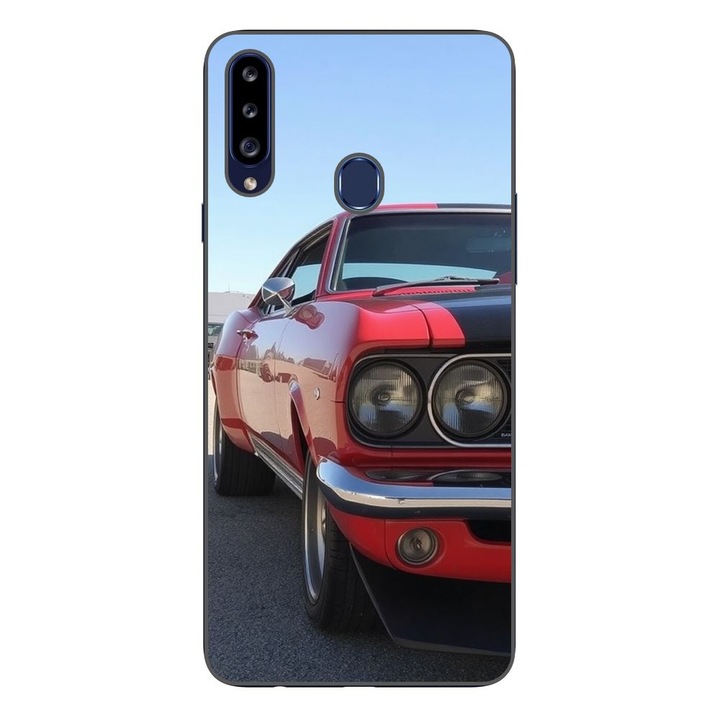 Husa compatibila cu Samsung Galaxy A20S Silicon Gel Tpu Model Red Muscle Car