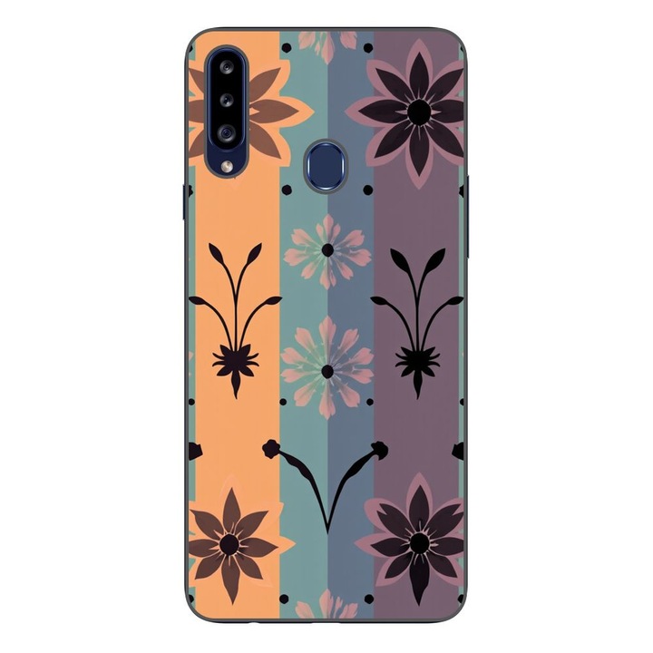 Husa compatibila cu Samsung Galaxy A20S Silicon Gel Tpu Model Vintage Decal Flower
