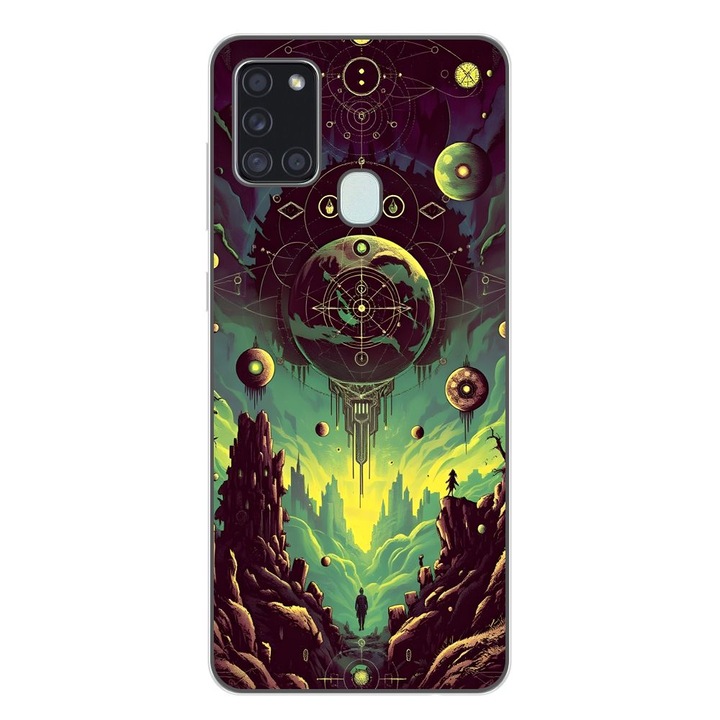 Husa compatibila cu Samsung Galaxy A21s Silicon Gel Tpu Model Mystical Planet