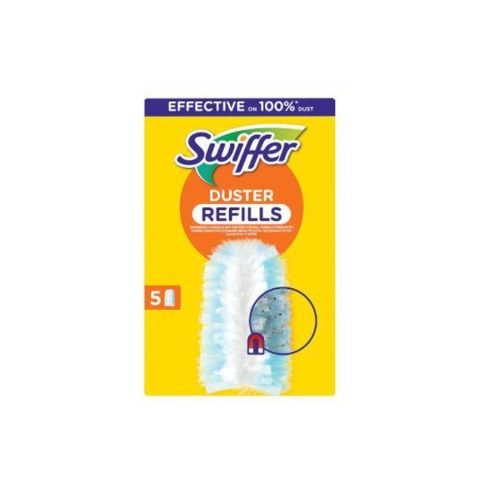 Rezerva Swiffer, set 5 bucati, pentru praf si par, alb