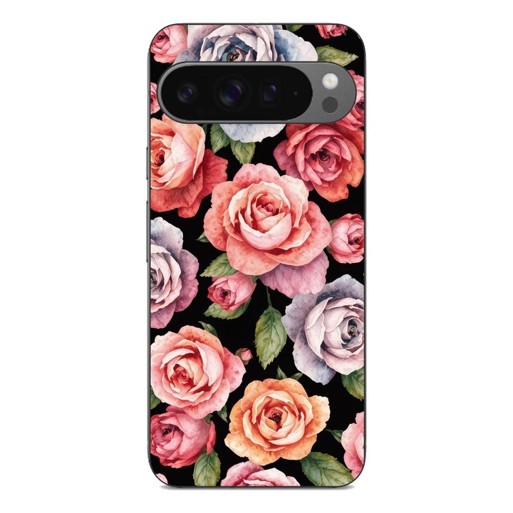 Husa compatibila cu Google Pixel 9 Pro XL Silicon Gel Tpu Model Colorfull Roses Pattern