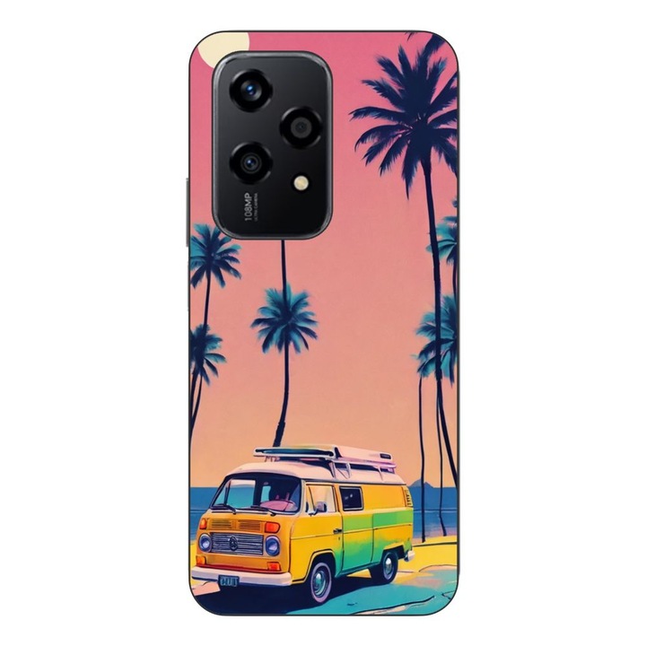 Husa compatibila cu Honor 200 Lite Silicon Gel Tpu Model Summer Vibes Camper and Palms Pop Art
