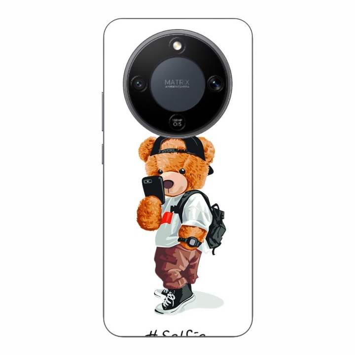 Husa compatibila cu Honor Magic8 Lite Silicon Gel Tpu Model Bear Teddy Selfie