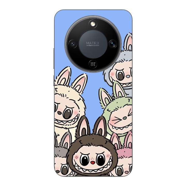 Husa compatibila cu Honor Magic8 Lite Silicon Gel Tpu Model Labubu Pattern Blue