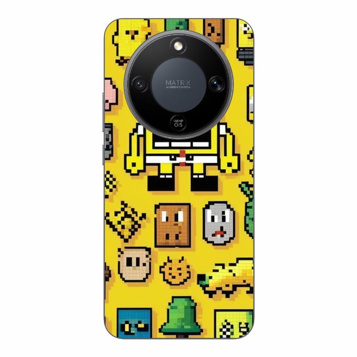 Husa compatibila cu Honor Magic8 Lite Silicon Gel Tpu Model Pixel Art Spongebob