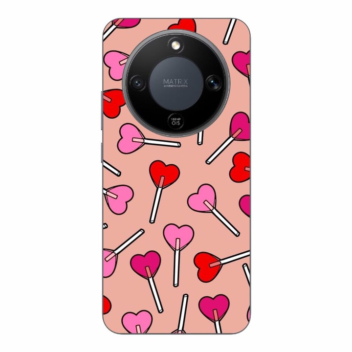 Husa compatibila cu Honor Magic8 Lite Silicon Gel Tpu Model Valentines Heart Lolipops