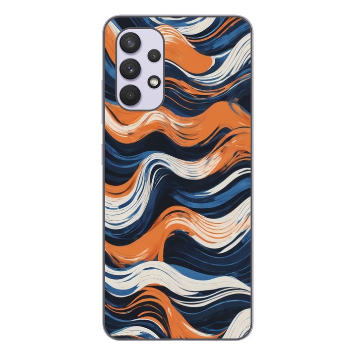 Husa compatibila cu Samsung Galaxy A32 5G Silicon Gel Tpu Model Abstract Crazy Orange Waves