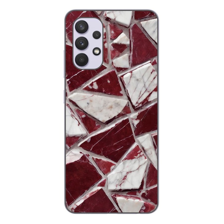 Husa compatibila cu Samsung Galaxy A32 5G Silicon Gel Tpu Model Broken Glass Red Blood