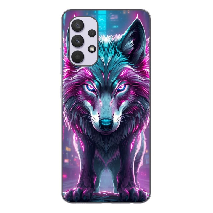 Husa compatibila cu Samsung Galaxy A32 5G Silicon Gel Tpu Model Cyberpunk Wolf