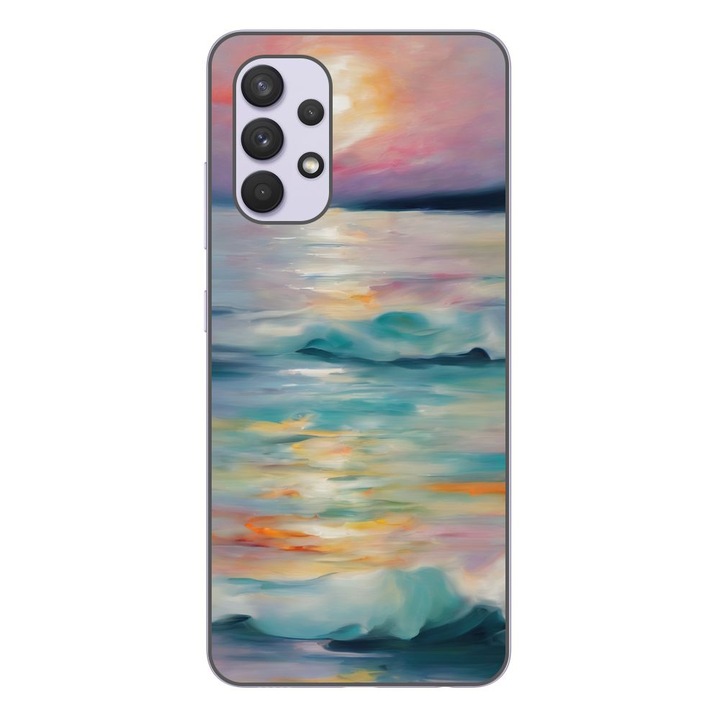 Husa compatibila cu Samsung Galaxy A32 4G Silicon Gel Tpu Model Watercolor Sea View