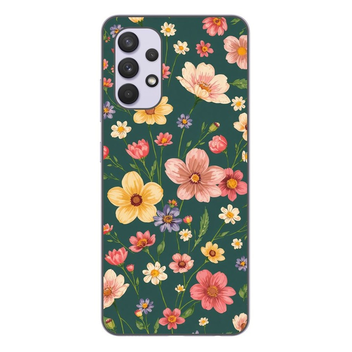 Husa compatibila cu Samsung Galaxy A32 4G Silicon Gel Tpu Model Vintage Spring Flowers