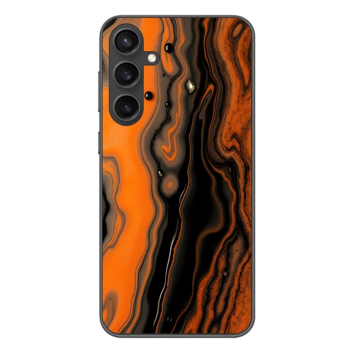 Husa compatibila cu Samsung Galaxy A55 Silicon Gel Tpu Model Metallic Lava Flow Pattern