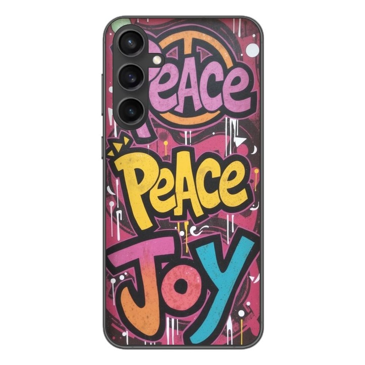 Husa compatibila cu Samsung Galaxy A55 Silicon Gel Tpu Model Peace and Joy Graffiti