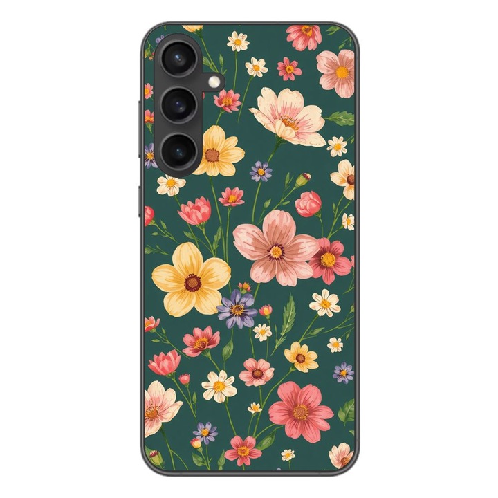 Husa compatibila cu Samsung Galaxy A55 Silicon Gel Tpu Model Vintage Spring Flowers