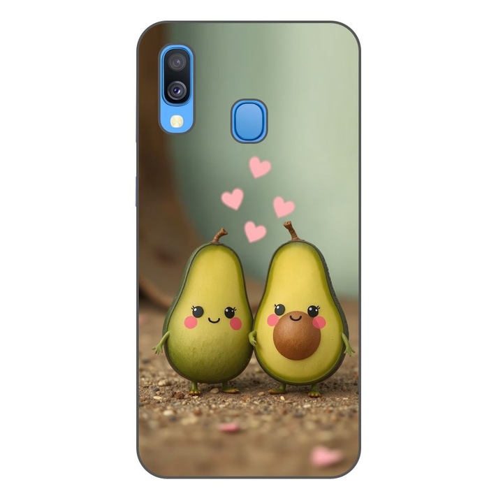 Husa compatibila cu Samsung Galaxy A40 Silicon Gel Tpu Model Kawaii Avocados in Love