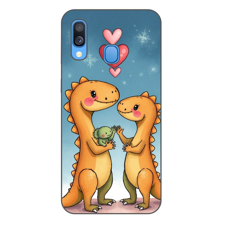 Husa compatibila cu Samsung Galaxy A40 Silicon Gel Tpu Model Dino Cute Family