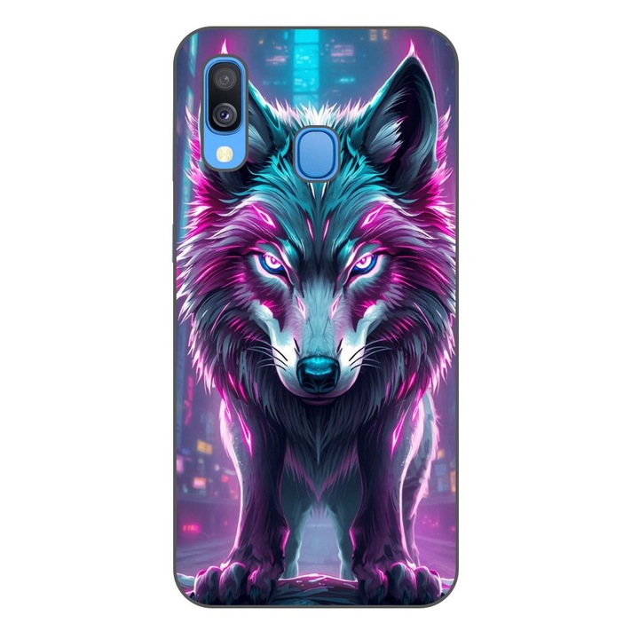 Husa compatibila cu Samsung Galaxy A40 Silicon Gel Tpu Model Cyberpunk Wolf