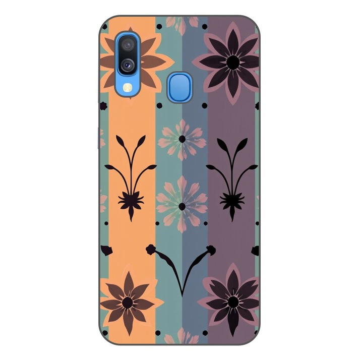 Husa compatibila cu Samsung Galaxy A40 Silicon Gel Tpu Model Vintage Decal Flower