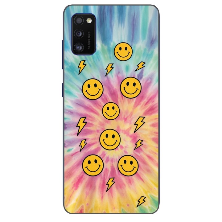 Husa compatibila cu Samsung Galaxy A41 Silicon Gel Tpu Model Retro Smiley Faces