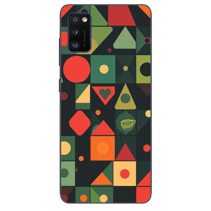 Husa compatibila cu Samsung Galaxy A41 Silicon Gel Tpu Model Retro Shapes