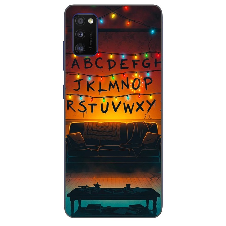 Husa compatibila cu Samsung Galaxy A41 Silicon Gel Tpu Model Stranger Things Alphabet Fairy Lights