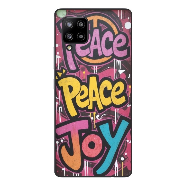 Husa compatibila cu Samsung Galaxy A42 5G Silicon Gel Tpu Model Peace and Joy Graffiti