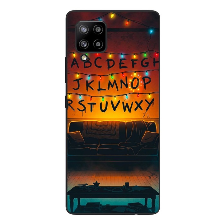 Husa compatibila cu Samsung Galaxy A42 5G Silicon Gel Tpu Model Stranger Things Alphabet Fairy Lights