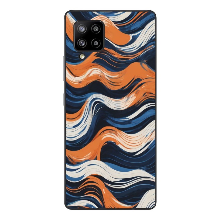 Husa compatibila cu Samsung Galaxy A42 5G Silicon Gel Tpu Model Abstract Crazy Orange Waves