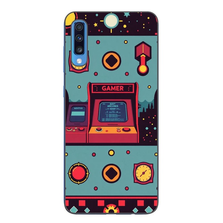 Husa compatibila cu Samsung Galaxy A70 Silicon Gel Tpu Model Gamer Arcade Room
