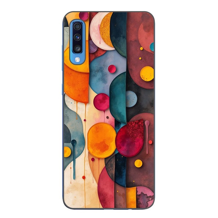 Husa compatibila cu Samsung Galaxy A70 Silicon Gel Tpu Model Abstract Shapes and Colors